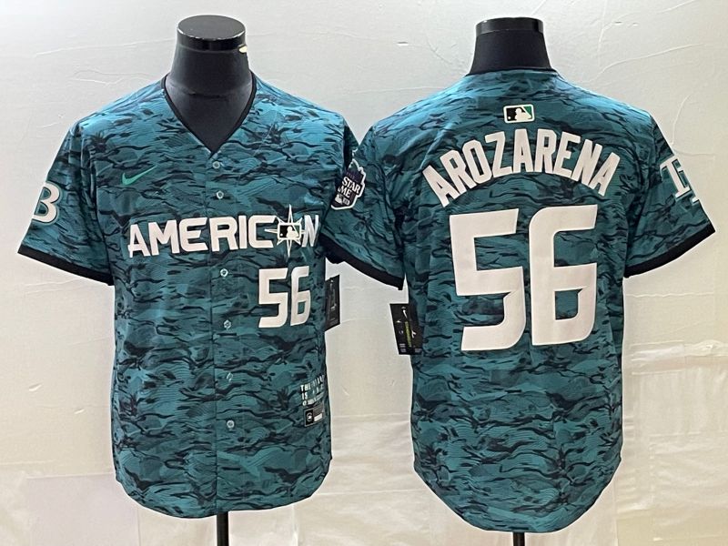 Men Tampa Bay Rays #56 Arozarena American League Nike Green 2023 MLB All Star Jersey->youth mlb jersey->Youth Jersey